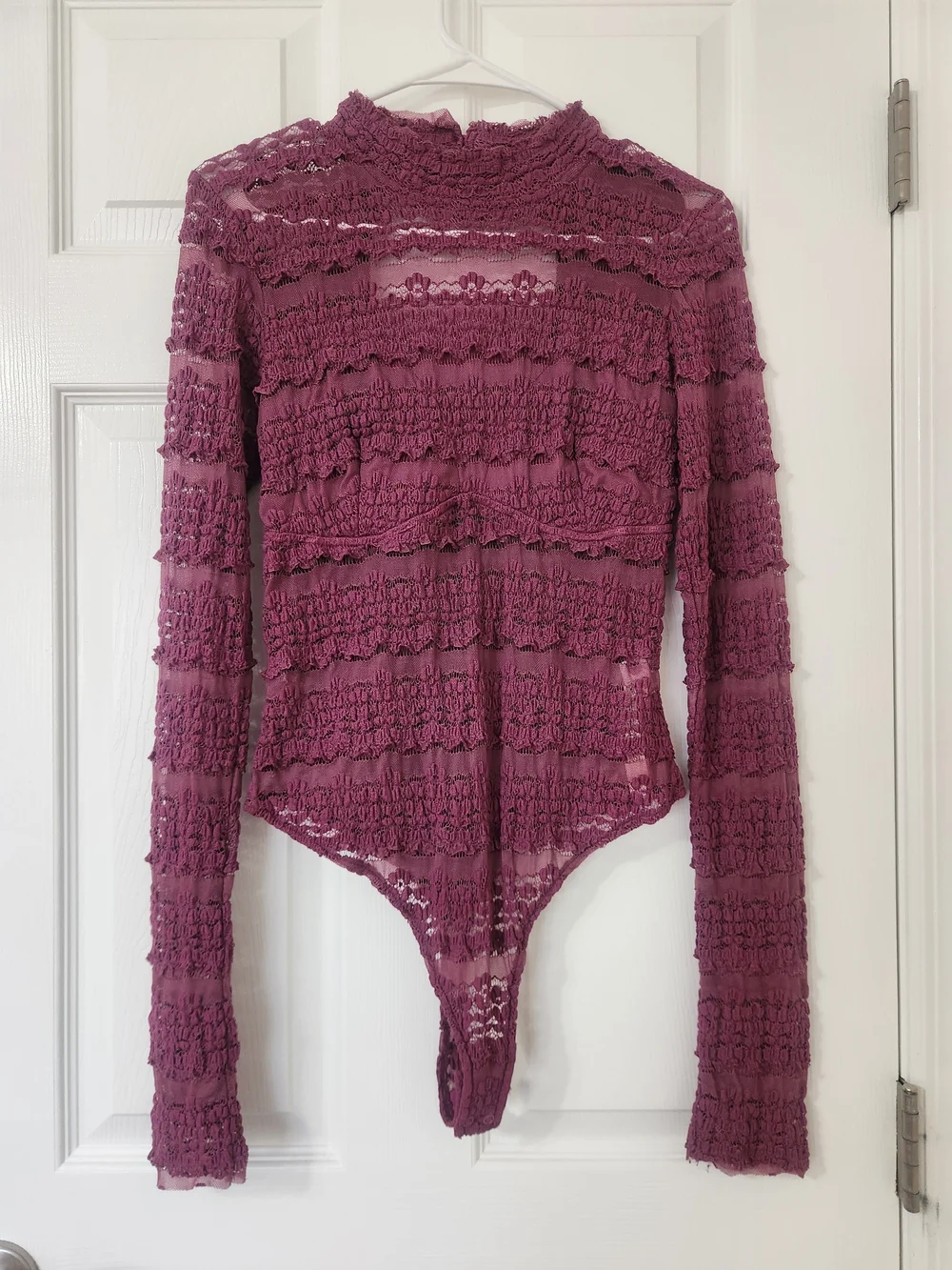 Free People Angelina Bodysuit in Winetasting Sz Med